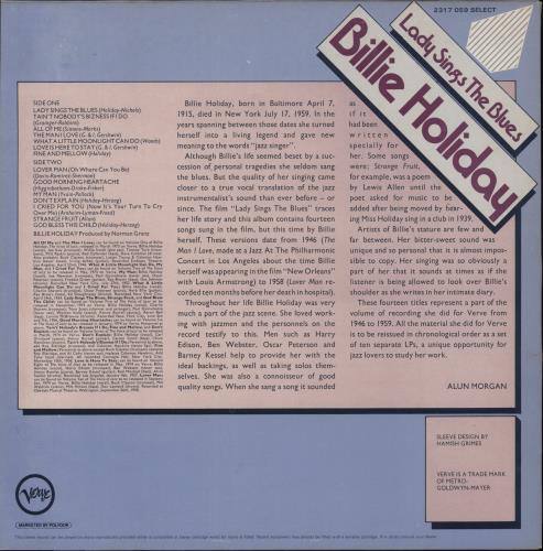 Billie Holiday Lady Sings The Blues vinyl LP album (LP record) UK B/HLPLA492642