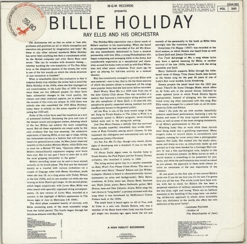 Billie Holiday Last Recording vinyl LP album (LP record) French B/HLPLA677797