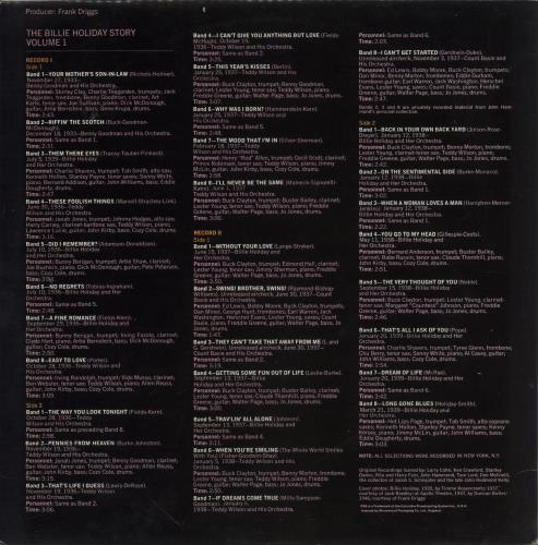Billie Holiday The Billie Holiday Story Volume 1 2-LP vinyl record set (Double LP Album) UK B/H2LTH377266