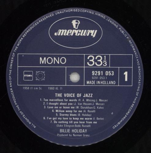 Billie Holiday The Voice Of Jazz vinyl LP album (LP record) Dutch B/HLPTH291099