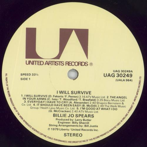 Billie Jo Spears I Will Survive vinyl LP album (LP record) UK BC7LPIW461295