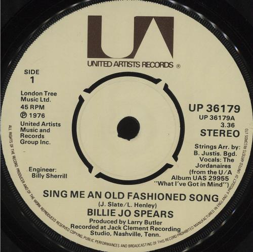 Billie Jo Spears Sing Me An Old Fashioned Song 7" vinyl single (7 inch record / 45) UK BC707SI564130