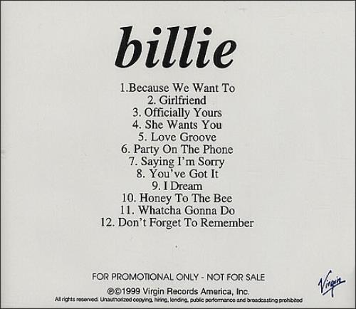 Billie Piper Honey To The B CD-R acetate US B.LCRHO139948