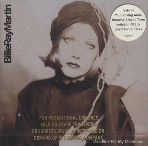 Billie Ray Martin Deadline For My Memories CD album (CDLP) US BMTCDDE443360