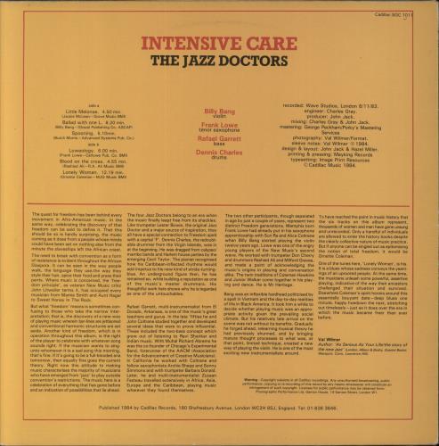 Billy Bang Intensive Care vinyl LP album (LP record) UK IJ-LPIN675474