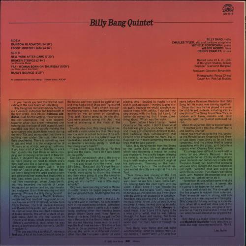 Billy Bang Rainbow Gladiator vinyl LP album (LP record) Italian IJ-LPRA708068