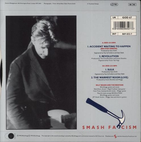 Billy Bragg Accident Waiting To Happen (Red Star Version) 7" vinyl single (7 inch record / 45) UK BBR07AC109872