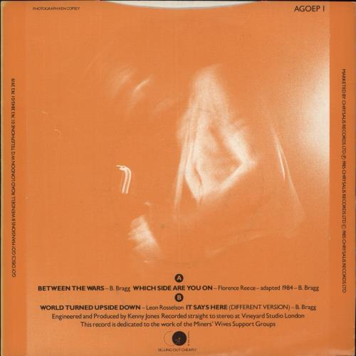 Billy Bragg Between The Wars 7" vinyl single (7 inch record / 45) UK BBR07BE109877