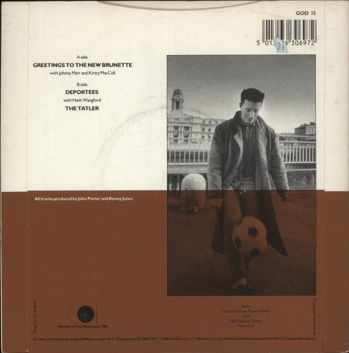 Billy Bragg Greetings To The New Brunette 7" vinyl single (7 inch record / 45) UK BBR07GR109873