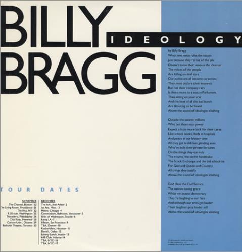 Billy Bragg Ideology 12" vinyl single (12 inch record / Maxi-single) US BBR12ID67476