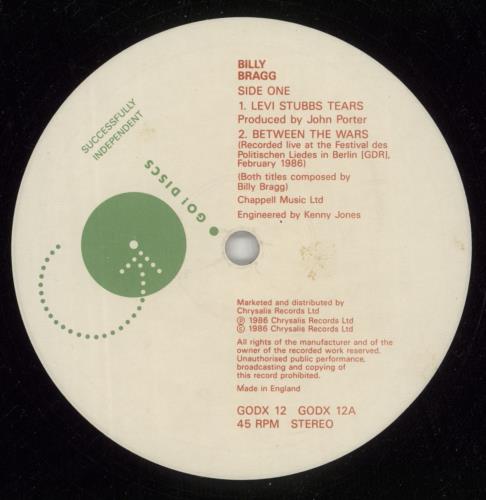 Billy Bragg Levi Stubbs' Tears 12" vinyl single (12 inch record / Maxi-single) UK BBR12LE99290