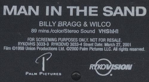 Billy Bragg Man In The Sand video (VHS or PAL or NTSC) US BBRVIMA181816