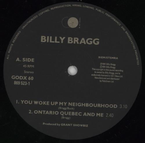 Billy Bragg You Woke Up My Neighbourhood EP 12" vinyl single (12 inch record / Maxi-single) UK BBR12YO160381