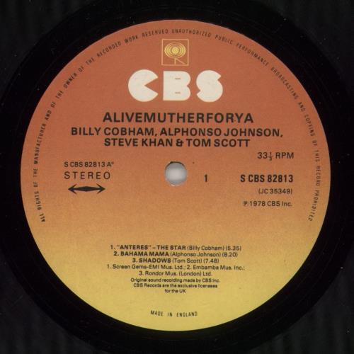 Billy Cobham Alivemutherforya vinyl LP album (LP record) UK BYHLPAL661603