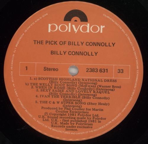 Billy Connolly The Pick of Billy Connolly vinyl LP album (LP record) New Zealand BCLLPTH878823