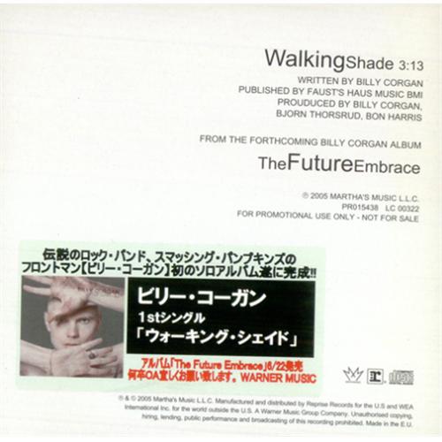 Billy Corgan Walking Shade CD single (CD5 / 5") European BGNC5WA421472