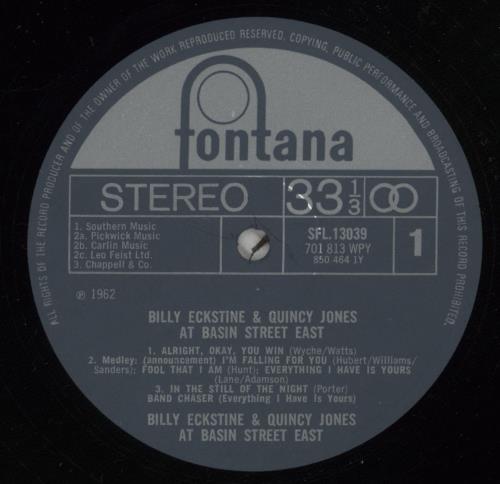 Billy Eckstine At Basin Street East vinyl LP album (LP record) UK EKTLPAT642769
