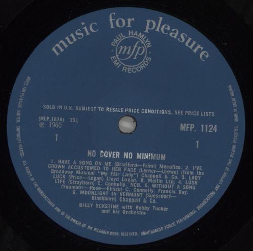 Billy Eckstine No Cover No Minimum vinyl LP album (LP record) UK EKTLPNO881859