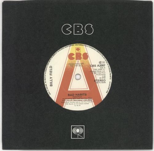 Billy Field Bad Habits - A-label 7" vinyl single (7 inch record / 45) UK 0KL07BA731010