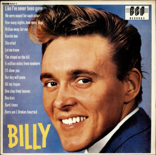 Billy Fury Billy vinyl LP album (LP record) UK BFULPBI699141