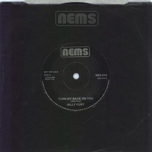 Billy Fury Halfway To Paradise 7" vinyl single (7 inch record / 45) UK BFU07HA786154