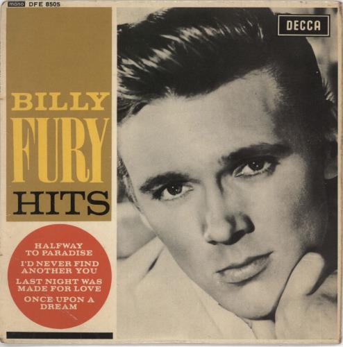 Billy Fury Hits EP - WOL 7" vinyl single (7 inch record / 45) UK BFU07HI736876