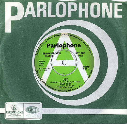 Billy Fury Lady - A Label 7" vinyl single (7 inch record / 45) UK BFU07LA588566