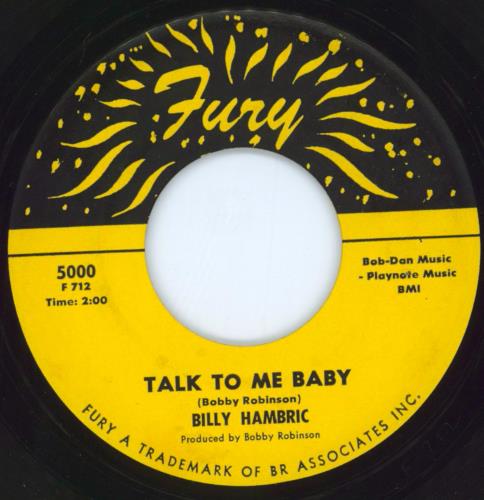 Billy Hambric Talk To Me Baby 7" vinyl single (7 inch record / 45) US 5M707TA805448