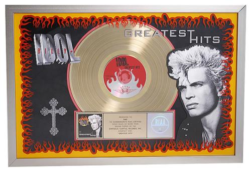 Billy Idol Greatest Hits award disc US IDOAWGR447784
