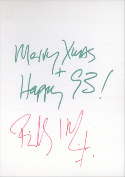 Billy Idol Signed Xmas Card memorabilia UK IDOMMSI540255