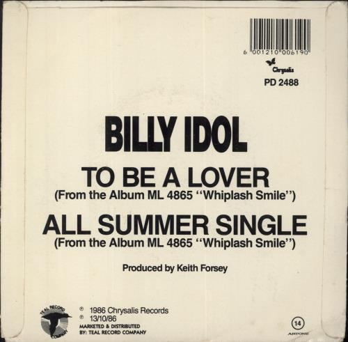 Billy Idol To Be A Lover 7" vinyl single (7 inch record / 45) South African IDO07TO806342