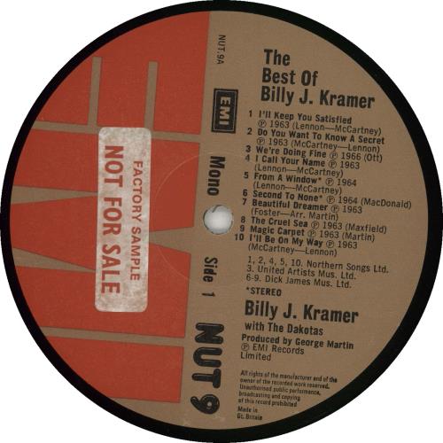 Billy J. Kramer & The Dakotas The Best Of - Factory Sample vinyl LP album (LP record) UK BKDLPTH236394