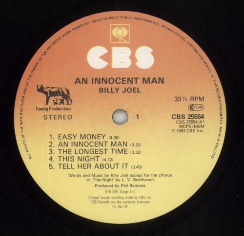 Billy Joel An Innocent Man - Hype Stickered vinyl LP album (LP record) UK BLYLPAN736646
