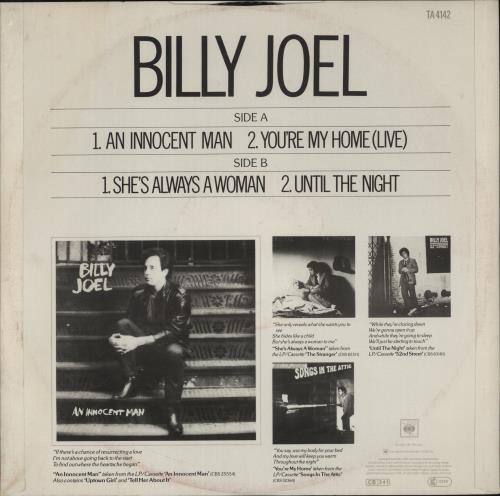 Billy Joel An Innocent Man 12" vinyl single (12 inch record / Maxi-single) UK BLY12AN229096