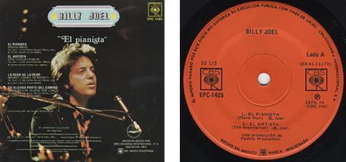 Billy Joel El Pianista 7" vinyl single (7 inch record / 45) Mexican BLY07EL250389