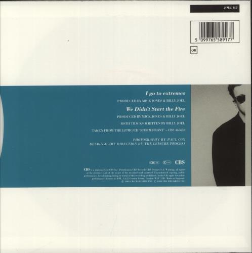 Billy Joel I Go To Extremes 7" vinyl single (7 inch record / 45) UK BLY07IG875841