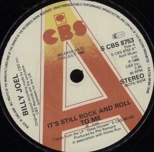Billy Joel It's Still Rock And Roll To Me - A-label + Sleeve 7" vinyl single (7 inch record / 45) UK BLY07IT674570