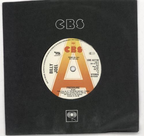 Billy Joel Pressure 7" vinyl single (7 inch record / 45) UK BLY07PR731177