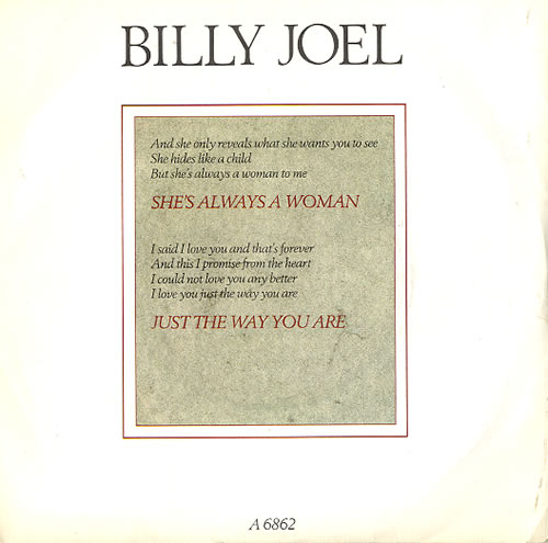 Billy Joel She's Always A Woman 7" vinyl single (7 inch record / 45) UK BLY07SH297942