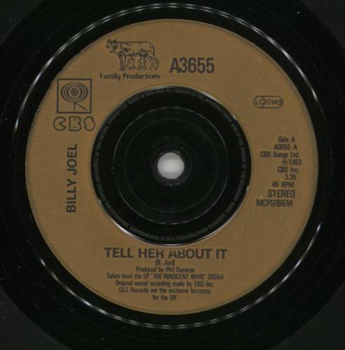 Billy Joel Tell Her About It 7" vinyl single (7 inch record / 45) UK BLY07TE517847