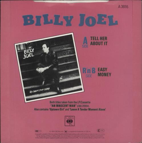 Billy Joel Tell Her About It 7" vinyl single (7 inch record / 45) UK BLY07TE517847