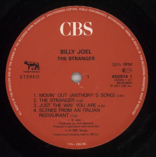 Billy Joel The Stranger - EX vinyl LP album (LP record) UK BLYLPTH878906