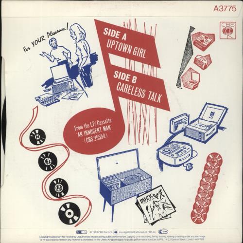 Billy Joel Uptown Girl - Graphic Sleeve - Inj 7" vinyl single (7 inch record / 45) UK BLY07UP573857