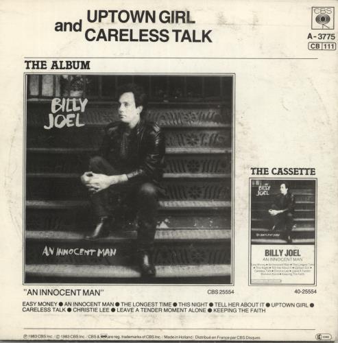 Billy Joel Uptown Girl - Portrait Sleeve 7" vinyl single (7 inch record / 45) UK BLY07UP98320