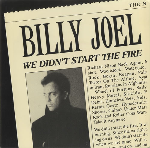Billy Joel We Didn't Start The Fire 7" vinyl single (7 inch record / 45) Australian BLY07WE519316