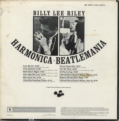 Billy Lee Riley Harmonica Beatlemania vinyl LP album (LP record) US B7RLPHA536372