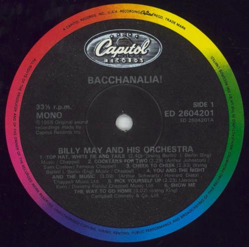 Billy May Bacchanalia! vinyl LP album (LP record) UK BM7LPBA640995