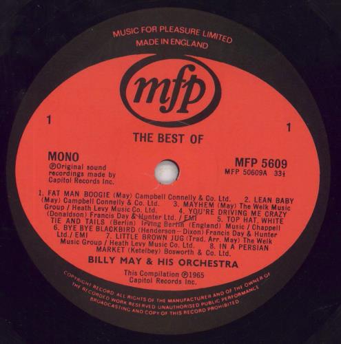 Billy May The Best Of Billy May vinyl LP album (LP record) UK BM7LPTH470854