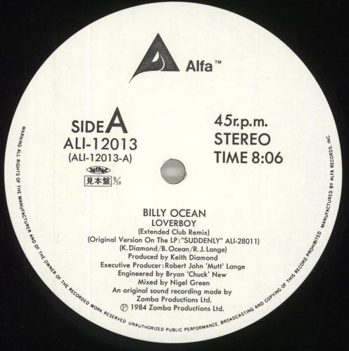 Billy Ocean Loverboy 12" vinyl single (12 inch record / Maxi-single) Japanese BCN12LO718527