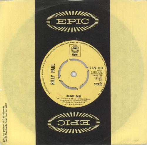 Billy Paul Brown Baby - 4pr 7" vinyl single (7 inch record / 45) UK BYU07BR720618